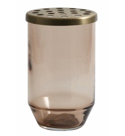 Vase couvercle doré
